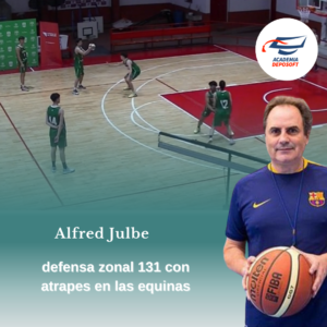 capacitacion basquetbol entrenar la defensa zonal 131 con atrapes en las esquinas coach alfred julbe