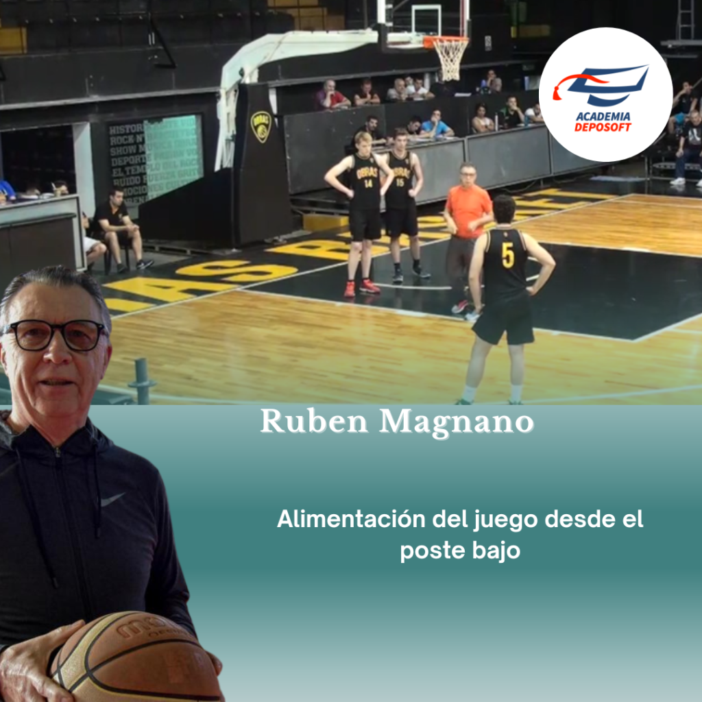 clinicas online de basquetbol asincronicas el juego a partir del poste bajo entrenador Ruben Magnano